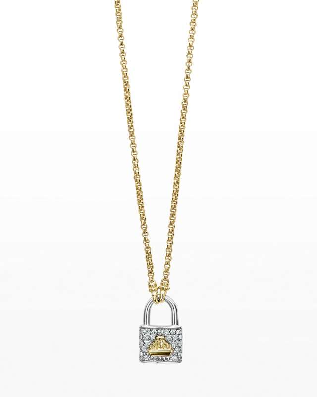 Beloved Diamond Lock Pendant Necklace